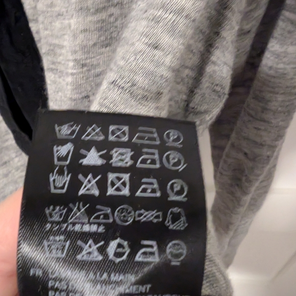 Sandro Heather Gray Long Sleeve Top with Black Trim - Picture 6 of 7